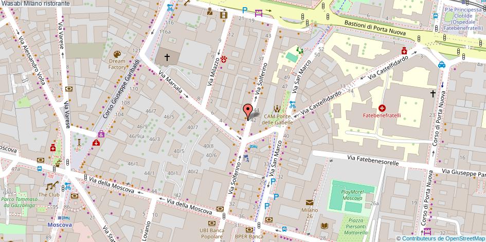 Mappa Wasabi ristorante Milano