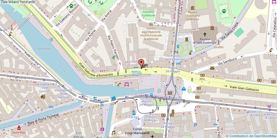 Mappa Zaia ristorante Milano