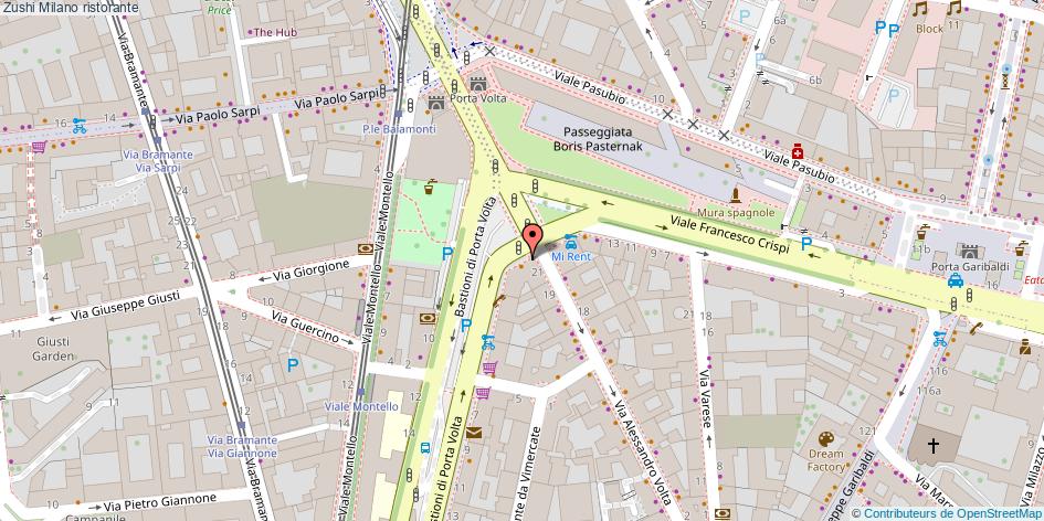 Mappa Zushi ristorante Milano