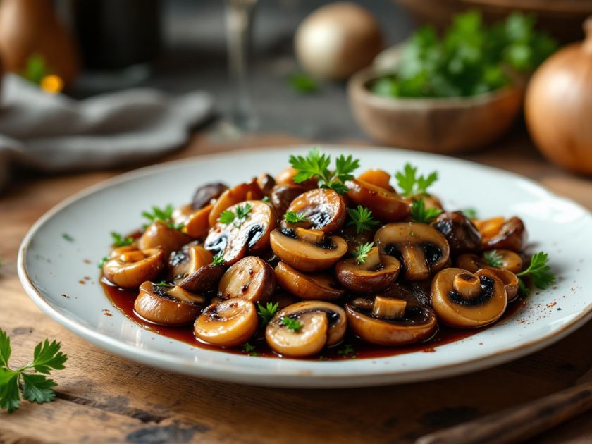 Funghi di Parigi Saltati all'Aceto Balsamico