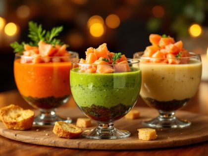 Verrina espresso di verdure e salmone per impressionare