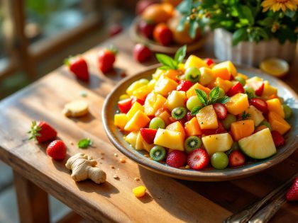 Salsa Rinfrescante per Insalata di Frutta al Rum e Zenzero