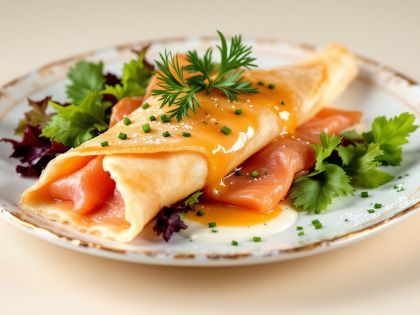 Fagottini di Crepes al Salmone Affumicato