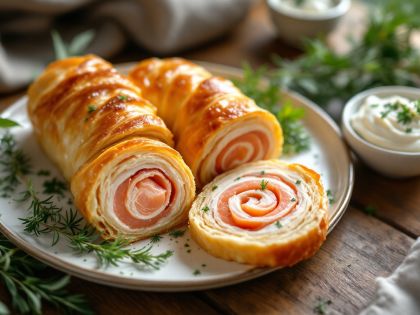 Rolle di Pasta Sfoglia con Salmone Affumicato: Un Antipastino Veloce e Gustoso