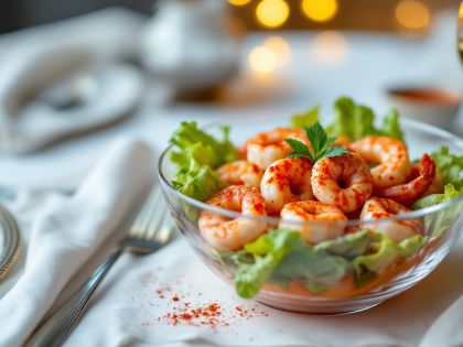 Coppe di Gamberetti con Salsa Cocktail Deliziosa