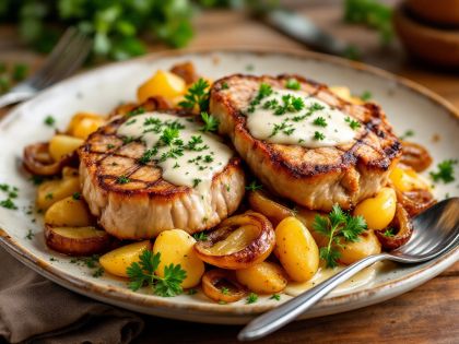 Costine di Maiale Gustose con Patate Arrostite