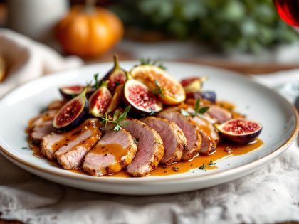 Magret di Anatra al Miele, Zenzero e Fichi Freschi : Una Deliziosa Ricetta