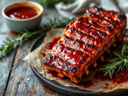 Costine Di Maiale Grigliate Con Salsa Barbecue Fatta In Casa