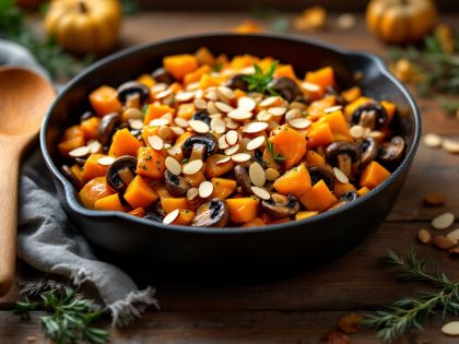 Saltato Gustoso di Zucca e Funghi Speziati